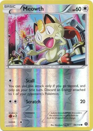 Steam Siege Meowth #88/114 reverse holo